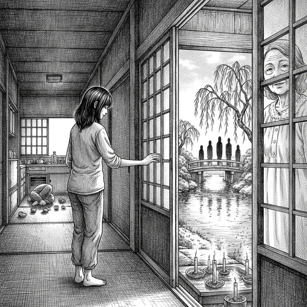 堀割の岸で