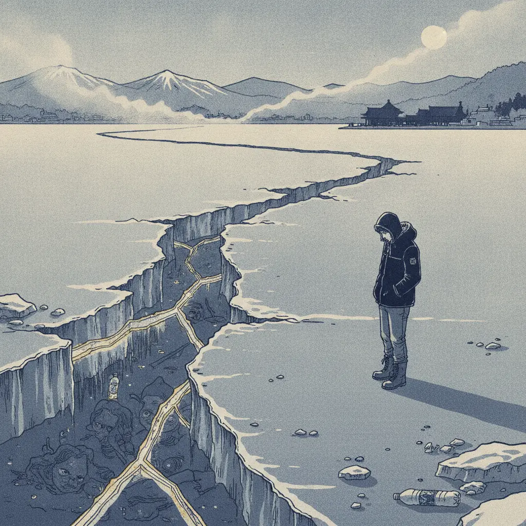 The Divine Crossing of Lake Suwa (諏訪湖の御神渡り)