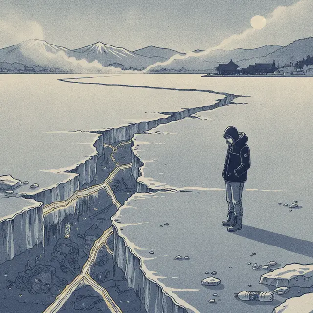 The Divine Crossing of Lake Suwa (諏訪湖の御神渡り)